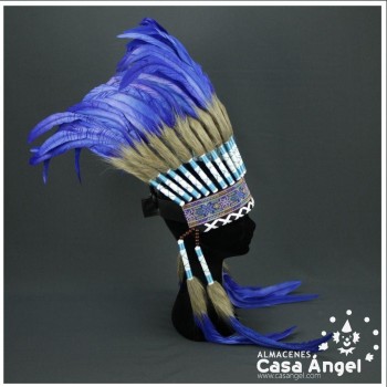 PENACHO GRAN JEFE INDIO COLOR AZUL ROYAL
