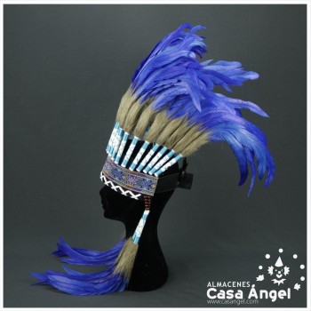 PENACHO GRAN JEFE INDIO COLOR AZUL ROYAL