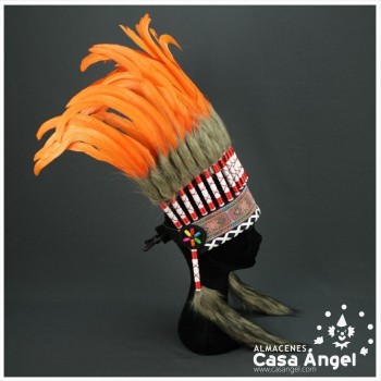 PENACHO GRAN JEFE INDIO COLOR NARANJA