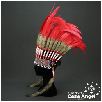 PENACHO GRAN JEFE INDIO COLOR ROJO