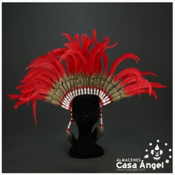 PENACHO GRAN JEFE INDIO COLOR ROJO