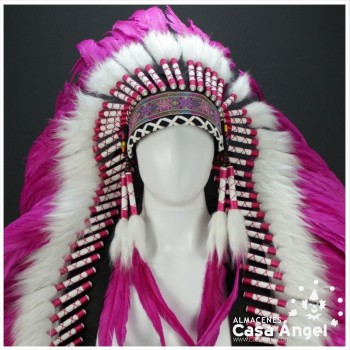 PENACHO GIGANTE GRAN JEFE INDIO COLOR FUCSIA