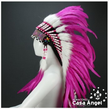 PENACHO GIGANTE GRAN JEFE INDIO COLOR FUCSIA