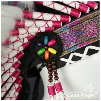 PENACHO GIGANTE GRAN JEFE INDIO COLOR FUCSIA