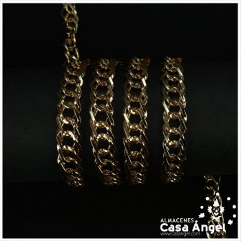 CADENA DE ALUMINIO COLORES ORO Y PLATA 13mm