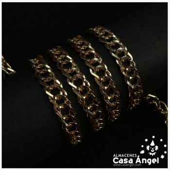 CADENA DE ALUMINIO COLORES ORO Y PLATA 13mm