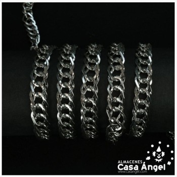 CADENA DE ALUMINIO COLORES ORO Y PLATA 13mm