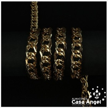 CADENA DE ALUMINIO COLORES ORO Y PLATA 20mm