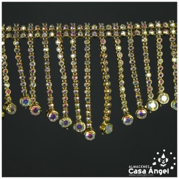 FLECO DE CADENA GUIRNALDA CON PEDRERÍA AB 61mm