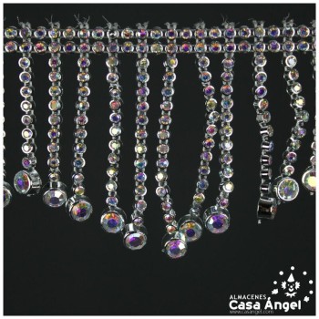 FLECO DE CADENA GUIRNALDA CON PEDRERÍA AB 61mm