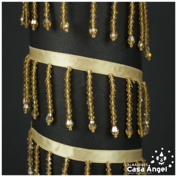 FLECO DE PEDRERÍA STRASS ACRÍLICO SOBRE CINTA DE RASO 55mm