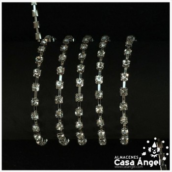 CADENA SÍMIL STRASS PLATA Y ORO 17mm