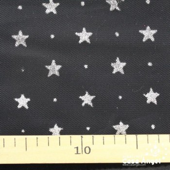 TUL NEGRO ESTRELLAS ESCARCHA ANCHO 150cm