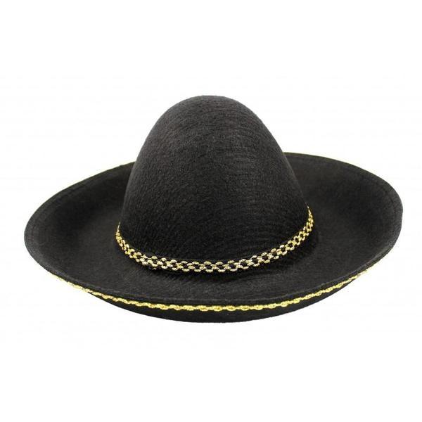 SOMBRERO MEXICANO PEQUEÑO NEGRO FIELTRO