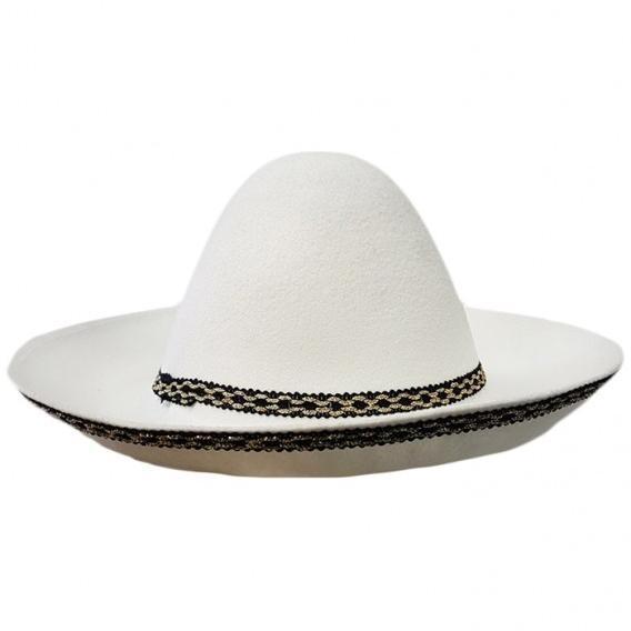 SOMBRERO MEXICANO PEQUEÑO BLANCO FIELTRO