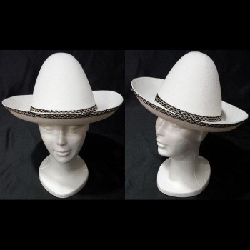 SOMBRERO MEXICANO PEQUEÑO BLANCO FIELTRO