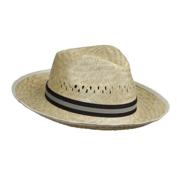 SOMBRERO AMERICANO DE JUNCO CON RIBETE Y BADANA