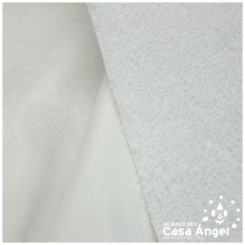 FELPA DE RIZO BLANCO CON FORRO PVC IMPERMEABLE 203cm