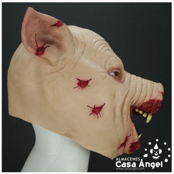 CARETA DE LÁTEX CERDO CON SANGRE