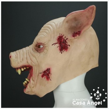 CARETA DE LÁTEX CERDO CON SANGRE