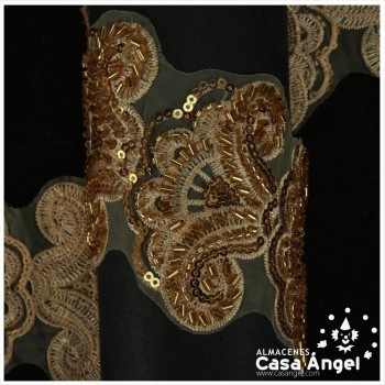 PASAMANERÍA BORDADA ORNAMENTAL ORO 8cm