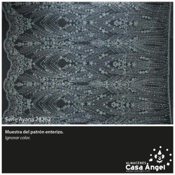 TUL DE BORDADO ENTERIZO VERDE CON PEDRERÍA SERIE AYANA 150cm