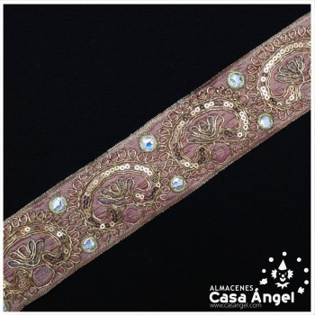 PASAMANERÍA BORDADA ORNAMENTAL FLORAL 5cm