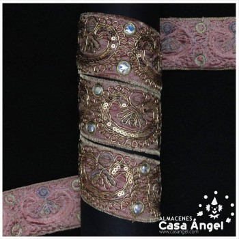 PASAMANERÍA BORDADA ORNAMENTAL FLORAL 5cm