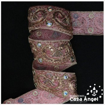 PASAMANERÍA BORDADA ORNAMENTAL FLORAL 5cm