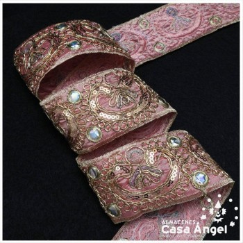 PASAMANERÍA BORDADA ORNAMENTAL FLORAL 5cm