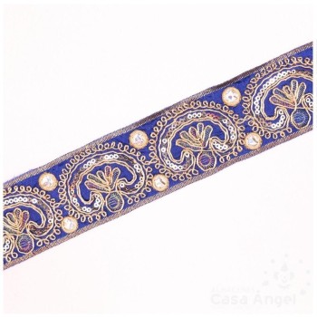 PASAMANERÍA BORDADA ORNAMENTAL FLORAL 5cm