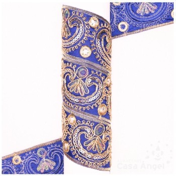 PASAMANERÍA BORDADA ORNAMENTAL FLORAL 5cm