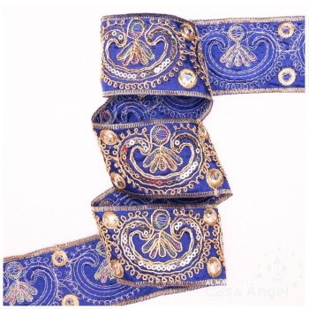 PASAMANERÍA BORDADA ORNAMENTAL FLORAL 5cm