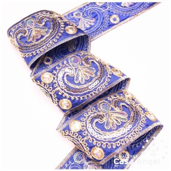 PASAMANERÍA BORDADA ORNAMENTAL FLORAL 5cm