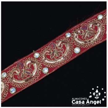 PASAMANERÍA BORDADA ORNAMENTAL FLORAL 5cm