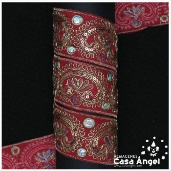 PASAMANERÍA BORDADA ORNAMENTAL FLORAL 5cm
