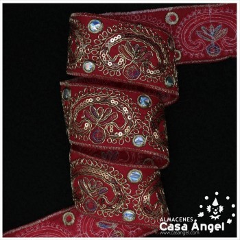 PASAMANERÍA BORDADA ORNAMENTAL FLORAL 5cm