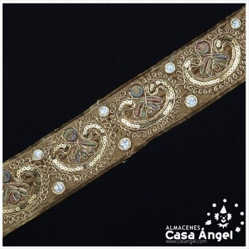 PASAMANERÍA BORDADA ORNAMENTAL FLORAL 5cm