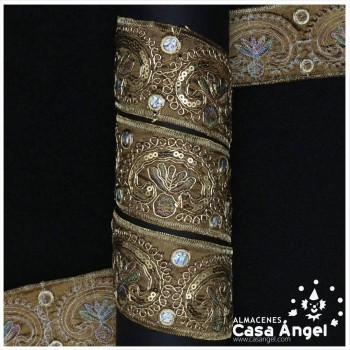 PASAMANERÍA BORDADA ORNAMENTAL FLORAL 5cm
