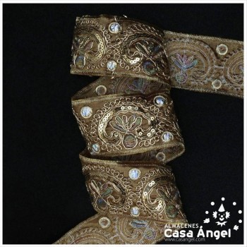 PASAMANERÍA BORDADA ORNAMENTAL FLORAL 5cm
