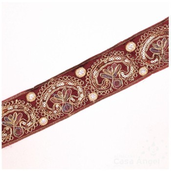 PASAMANERÍA BORDADA ORNAMENTAL FLORAL 5cm