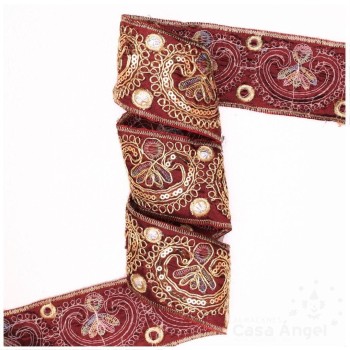 PASAMANERÍA BORDADA ORNAMENTAL FLORAL 5cm