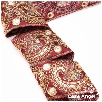 PASAMANERÍA BORDADA ORNAMENTAL FLORAL 5cm