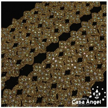APLICACIÓN PVC COLOR ORO CON PEDRERÍA Y ROCALLA 75cm