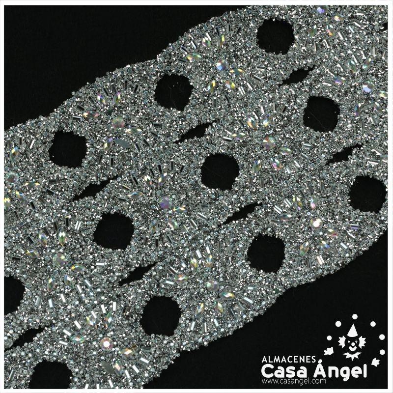 APLICACIÓN PVC COLOR ORO CON PEDRERÍA Y ROCALLA 75cm