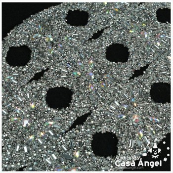 APLICACIÓN PVC COLOR ORO CON PEDRERÍA Y ROCALLA 75cm