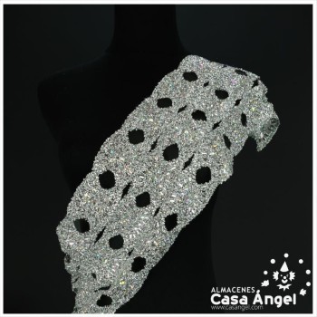 APLICACIÓN PVC COLOR ORO CON PEDRERÍA Y ROCALLA 75cm