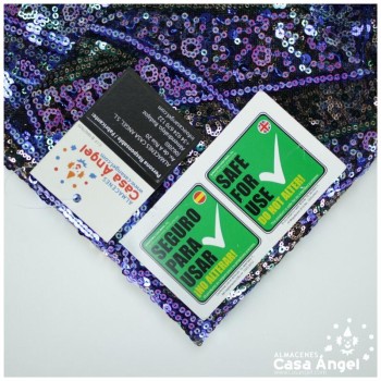 TUL DE LENTEJUELAS PATRÓN ENTERIZO AZUL SERIE MILO 130cm