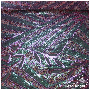 TUL DE LENTEJUELAS PATRÓN ENTERIZO MORADO SERIE MILO 130cm