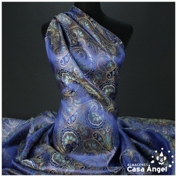 BROCADO CACHEMIR AZUL ROYAL SERIE BAZAR 150cm
